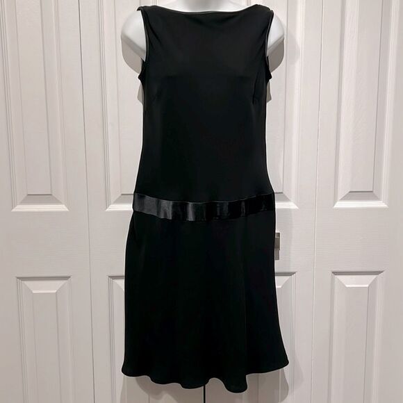 Evan-Picone Black Sleeveless Drop Waist Sheath Dress Size 12‎ - Picture 1 of 11